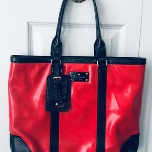 Kate Spade Red /Black Patent Leather tote